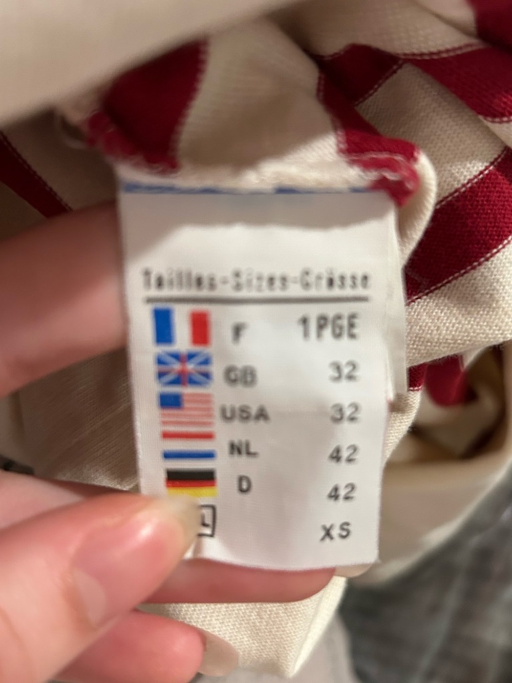 Saint James Authentic Breton Striped Shirt - Cream & Red - XS - Picture 4 of 4